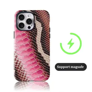 Premium Retro Sublimation Snake Python Magnetic Designer iPhone Case - Shockproof, Anti-Scratch, Smooth Glossy Hard PC Cover for iPhone 11,12,12 Mini,13,14,15,16,16E,17 Pro Max,17,17Pro,17Air - Wireless Charging Compatible, Ideal Gift Accessory