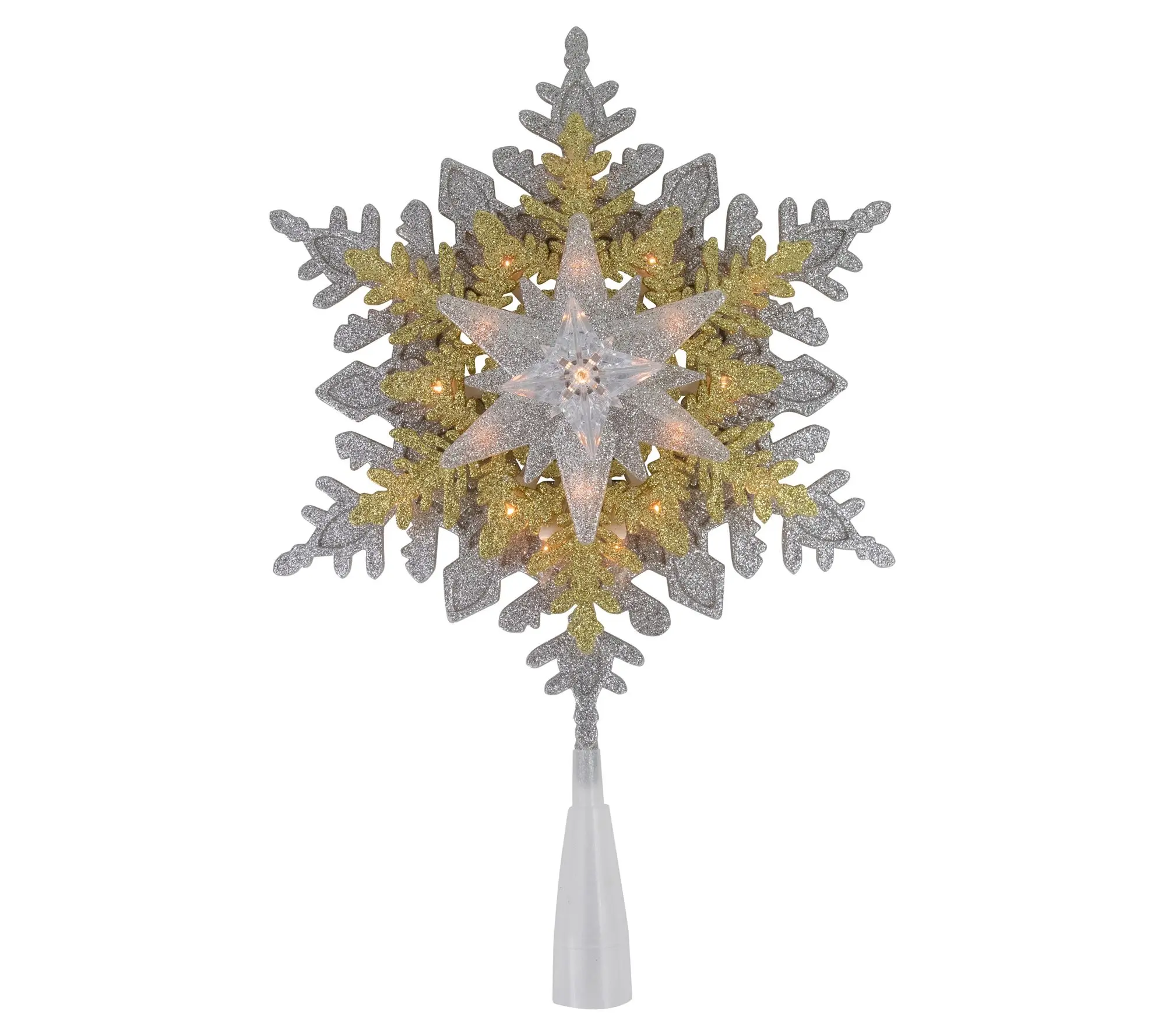 Northlight 13.75" Lighted Snowflake Christmas Tree Topper Northlight 13.75" Lighted Snowflake Christmas Tree Topper