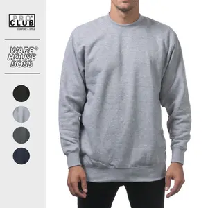 PROCLUB Men's Heavyweight Crewneck Sweatshirts PRO CLUB Sweater Fleece Pullover Crewneck Sweaters Comfortable Casual Fleece Shirts Hip Hop Harem Relaxed Fit Classic