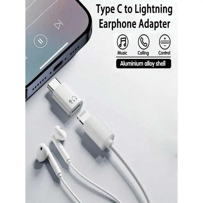 Type C To Lightning Audio Adapter USB C Male To Lightning Female Earphone Headphone Converter Audio Compatibility Durable