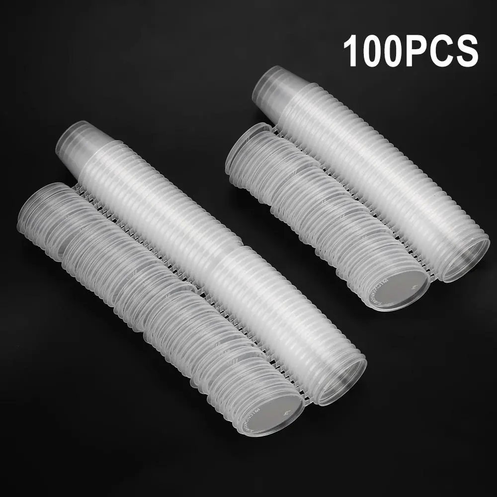 Disposable Sauce Cup with Lid (100pcs), Clear Transparent Disposable Sauce Cup, Kitchen Organizer, Food Sauce Container Box, Disposable Containers, Cups with Lids, Disposable Products