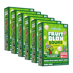 FruitBlox Sours Unspeakable Apple Strawberry Watermelon Fruit Snacks, 132 Count