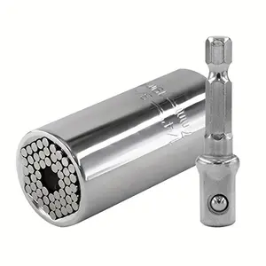 Super Universal Socket Tool, 1 Count Socket Set with Power Drill Adapter, Cool Stuff Gadgets for Men Women Birthday Gift for Dad Fathers Husband, Swivel Socket Set