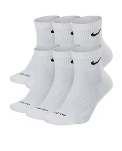 Nike Men's Everyday Plus White Ankle Socks Size Medium 6 Pack