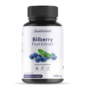 Bilberry Capsules 1200mg Equivalent (90 Vegetarian Capsules) - Bilberry Extract Supplement for Fitness, Dietary, Healthcare, and Edible Health