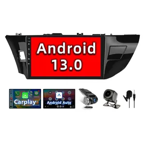 Android 13 Car Stereo Radio Compatible with Toyota Corolla 2014 2015 2016 Wireless Carplay&Android Auto, 10 Inch Touchscreen Bluetooth GPS Navigation, WiFi, FM Radio,Mirror Link,Backup Camera