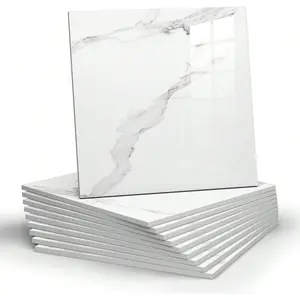 10pcs Marble Peel and Stick Backsplash Waterproof Washroom Wall Panels, Peel and Stick Tile, PVC Foam Wall Panels for Kitchen,Bathroom,Living Room,White and Grey(Not Real Tile,11.8" x 11.8")
