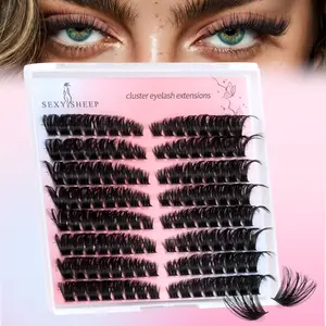 Dense Eyelash Set, 128 Pcs D-Curl Individual Lashes, Eyelash Extensions, Cosmetic Eyelash Extension, Diy Volume Eyelashes, DIY Home Extension Kit with Glue & Sealer Tweezers, Beginner Friendly