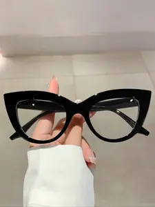 Women's New Full Frame Cat Eye Glasses, Stylish Plain Color Simple Style, Perfect for Photography Parties No Prescription Decorative Eyewear, Lightweight Durable Glasses, Stylish Trendy Eyewear, Lightweight Eyeglasses, Fashion Eyewear, Trendy Frames