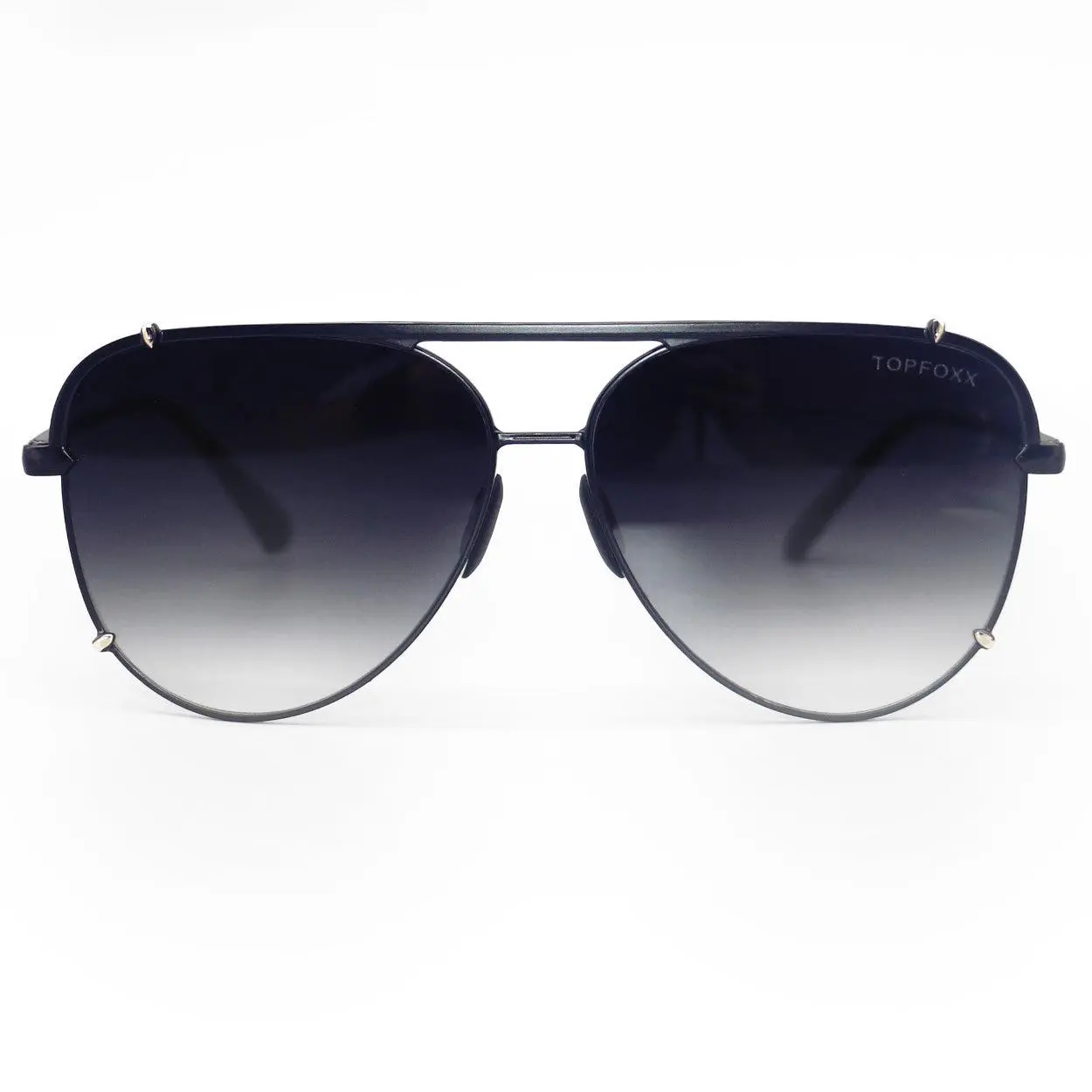 Cristina - Faded Black & Gold - Tangle Free Round Aviators Sunglasses - Certified Shatter-Resistant Lenses - UV400 - For Women & Men