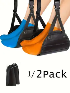 Travel Rest Footrest with Adjustable Straps, Multifunctional Portable Hammock Footrest for Office Home Outdoor, Comfortable Travel Accessory, Adjustable Fabric Hammock