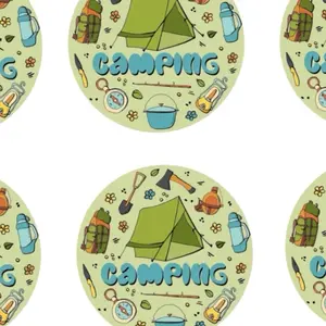 Camping cupcake topper EDIBLE topper Camping cookie topper Camping theme party Camping party