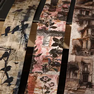 Beautiful Day Paper Letter Series Vintage Tape Set, 6 Pieces Retro Material Rolls, Perfect for Scrapbooking and Craft Projects, Crafting Kit