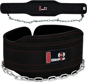 Premium Dip Belt with Chain for Weightlifting – Heavy Duty Adjustable Chain with Neoprene Padding for Pull Ups, Gym Belt for Powerlifting, Squat, Bodybuilding & Strength Training (One Size)