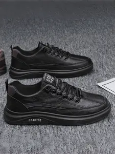 Men's Comfortable Soft Sole Casual PU Leather Shoes, Walking Shoes, Fashion Versatile Commuter Single Shoe, Lightweight Waterproof Non-Slip Chef Shoes