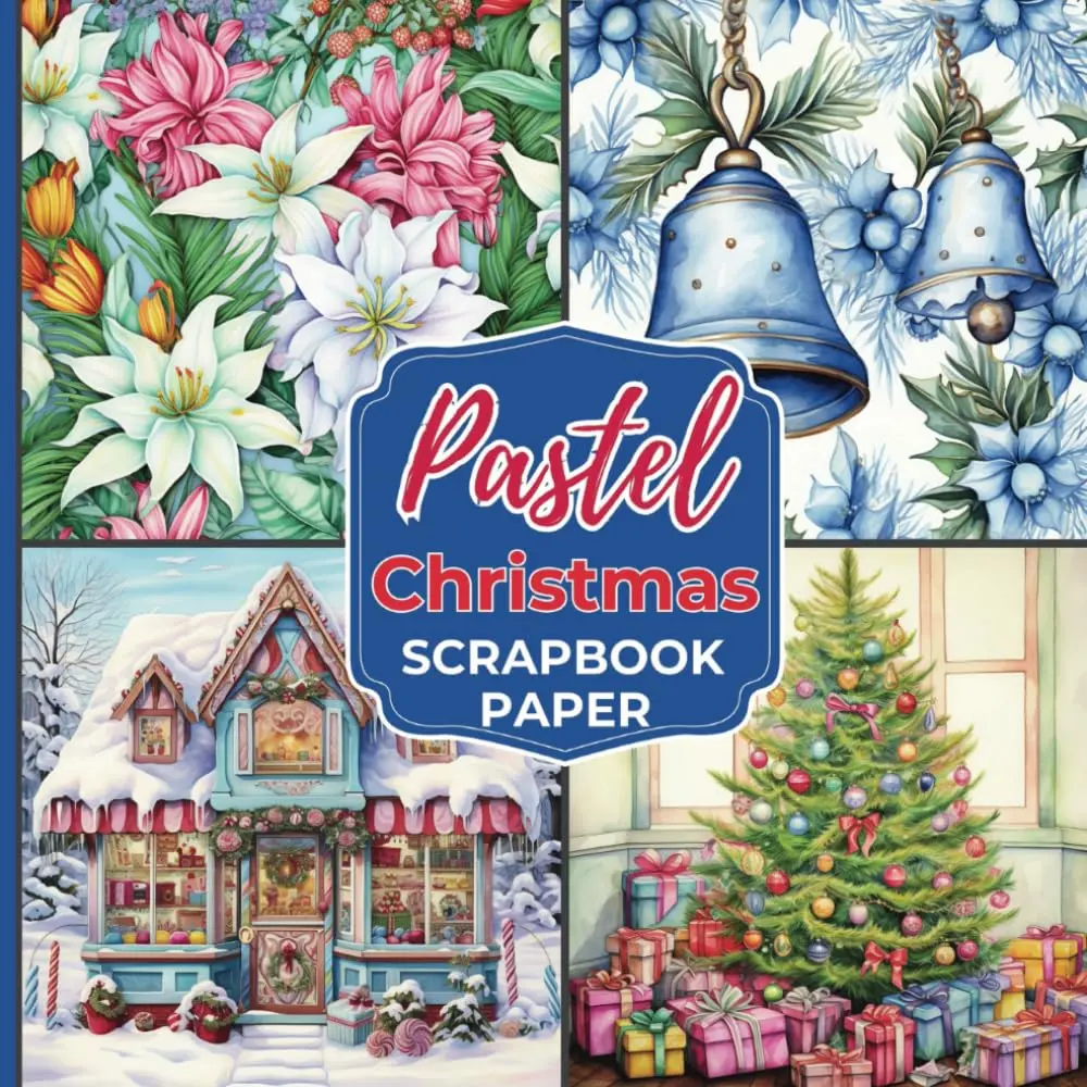 Pastel Christmas Scrapbook Paper: Beautiful Colored Paper for a Seasonal Junk Journal, Collage, Decoupage, Stationery, Card Making,