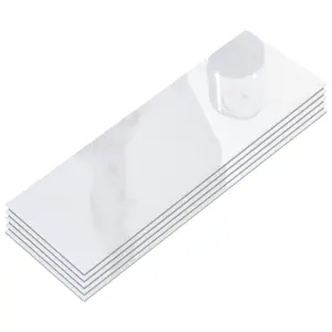 INNO STICKERS 30-Sheet Subway Peel and Stick Backsplash, Glossy Carrara White Acrylic Waterproof Self Adhesive Wall Tiles, Stick on Tiles for Kitchen Bathroom Shower Fireplace, Covers 10 Sq. Ft.