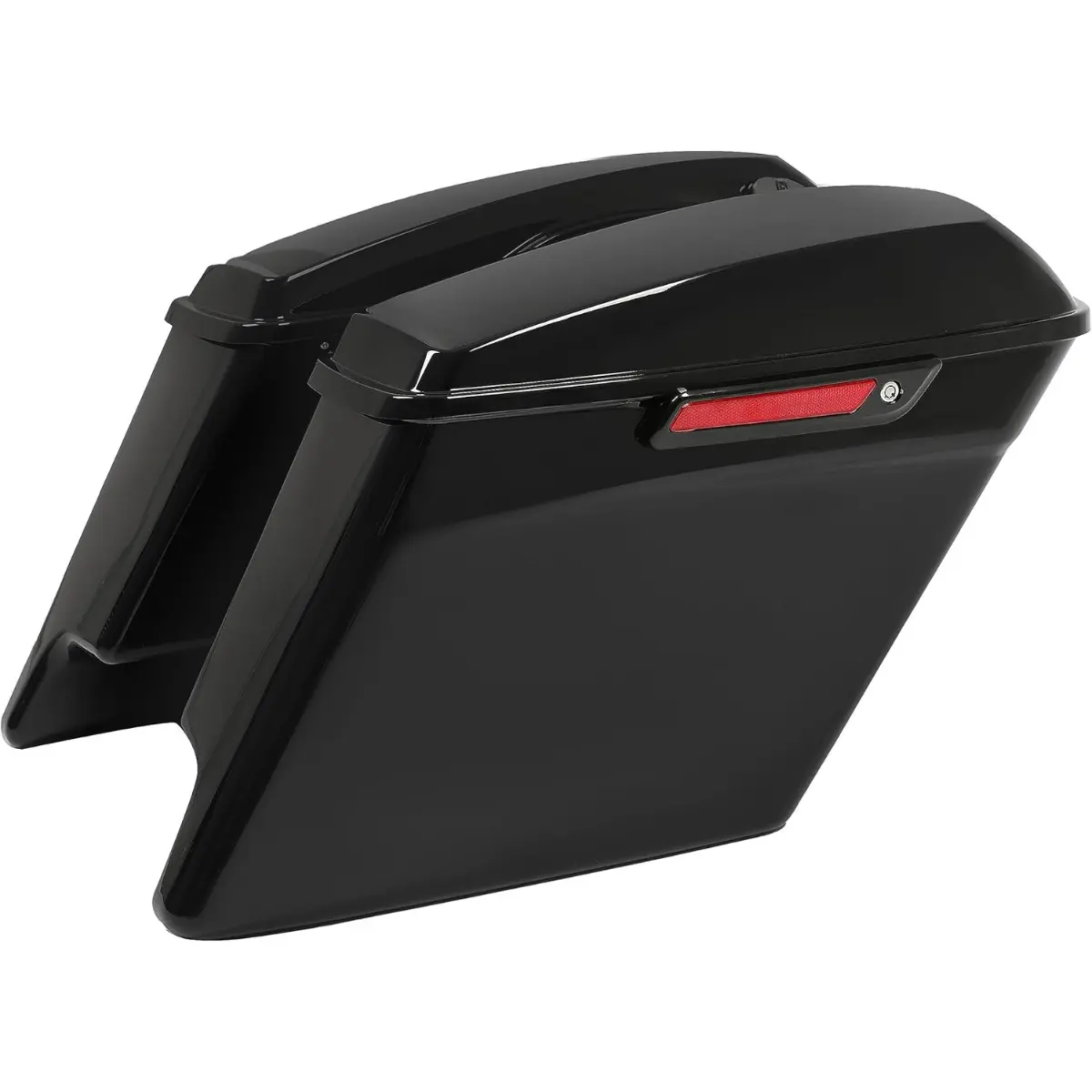 5" Stretched Extended Hard Saddle Bag W/Black Latches Compatible with 2014-2024 Harley Touring Road King Road Glide Street Glide Electra Glide Ultra Classic