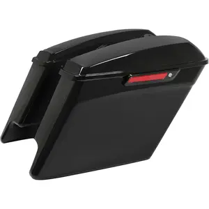 5" Stretched Extended Hard Saddle Bag W/Black Latches Compatible with 2014-2024 Harley Touring Road King Road Glide Street Glide Electra Glide Ultra Classic