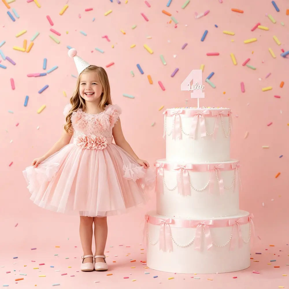 6193 New Girls' Princess Dress Stage Performance Birthday Tutu Cake Dress