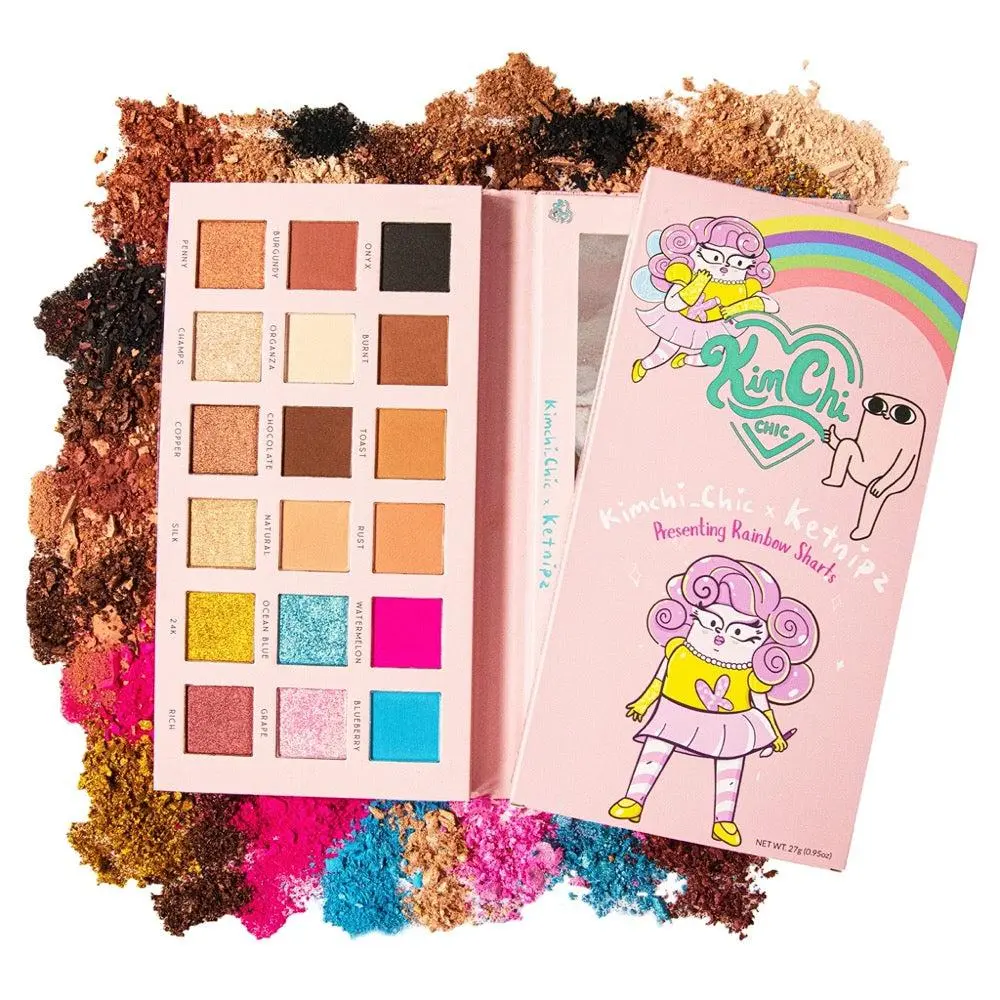 Kimchi Chic Beauty x Ketnipz Rainbow Sharts Eyeshadow Palette - 18 Limited Edition Colors, Beauty Collector's Item