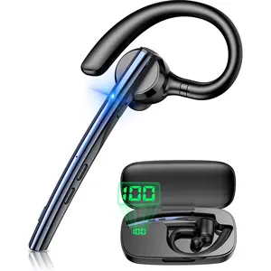 M54 New bee Bluetooth Headset, 72H Talktime Wireless Bluetooth Earpiece for Cellphone with 500mah Charging Case V5.1 Dual Mic Noise Cancelling Hands-Free Earphones for Office Driver