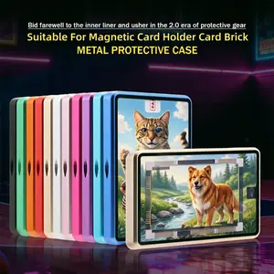 One Magnetic Trading Card Protective Holder with Metal Touch Frame Fits 35PT 130PT PRO Card Bricks, Ultra HD Glass, Pro-Craftsmanship, Light and Scratch Resistant Card Display Storage, Suitable for Basketball Baseball Football Sports Game Cards