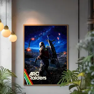 [FAST SALE UP TO 45%] ARC Raiders Game Poster Collection, Sci-Fi Night Landscape Various Styles Wall Art, Retro 80s Propaganda Aesthetic Print, Robot Battle Decor, Unframed Print Only
