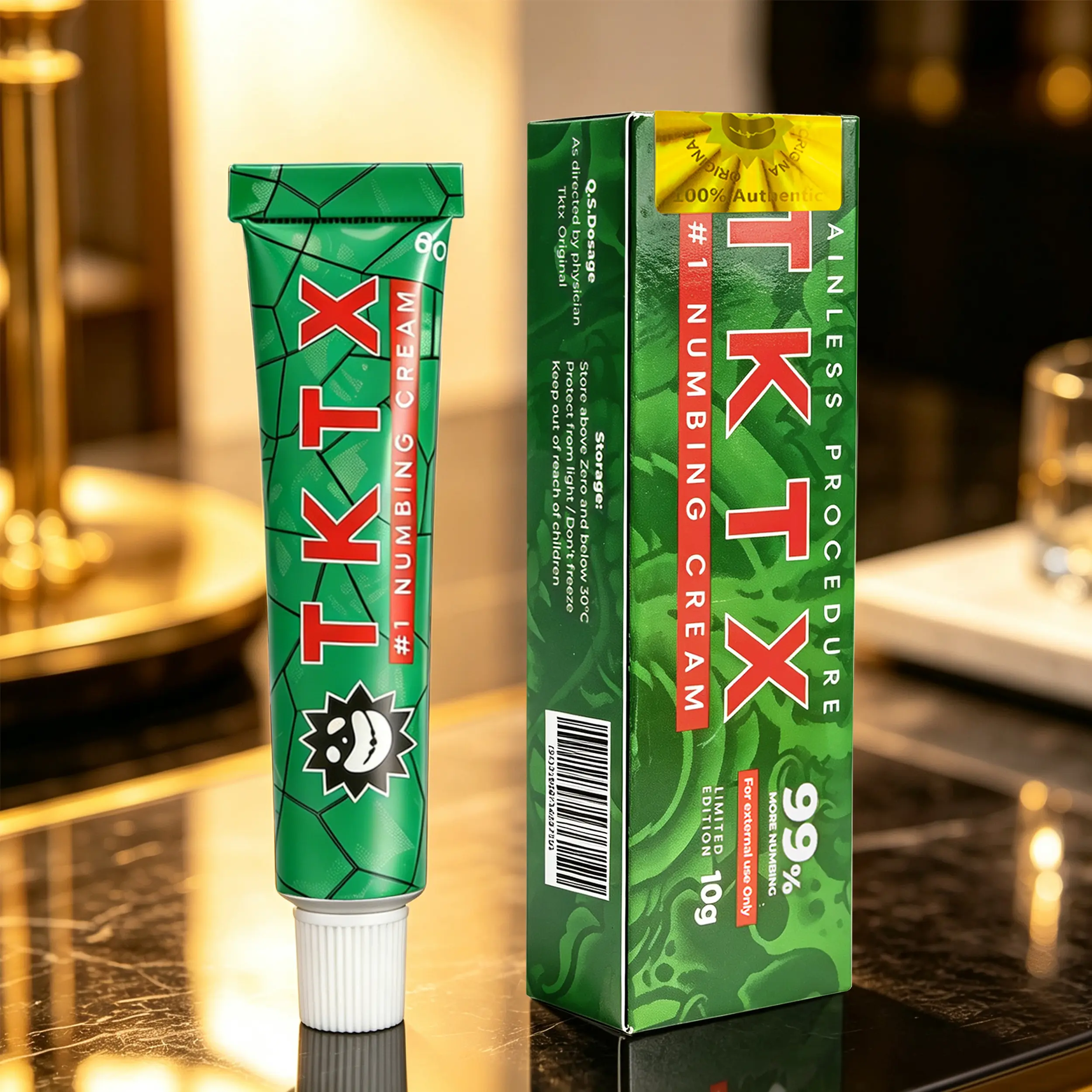 TKTX Tattoo External Cream 99%- Green Maximum Strength For Tattoo- Natural Ingredients Extra Strength Tattoo For 6-8 Hours Limited Edition Tattoo Numbing Cream.