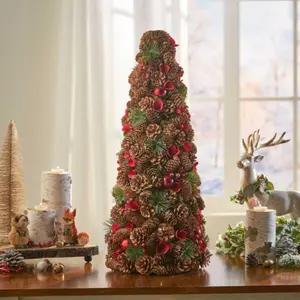 PINE CONE TABLE TOP TREE easy-to-use, holiday festivities