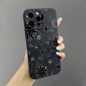 Oval Art Moon Sun God Design Shockproof Ultra-Thin Case, Anti-Drop Soft Cover for iPhone 17/16/15/14/13/12/11/plus/pro Max, Holiday Gift