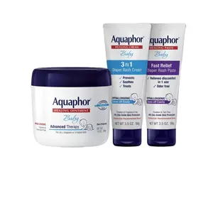 Aquaphor Baby Rash Relief Bundle - Healing Ointment, Dry Skin & Diaper Rash Paste, 40% Zinc Oxide, 14 oz Jar & 3.5 oz Tube, Paraben Free