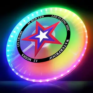 LED Flying Disc with Millions of Colors, 42 LEDs, 175g, 12 Lighting Modes, Rechargeable & Water-resistant, Outdoor Toys  Kids Ages 8-12 Teens Men Boys Adult Beach Toys Camping Lawn Yard Games