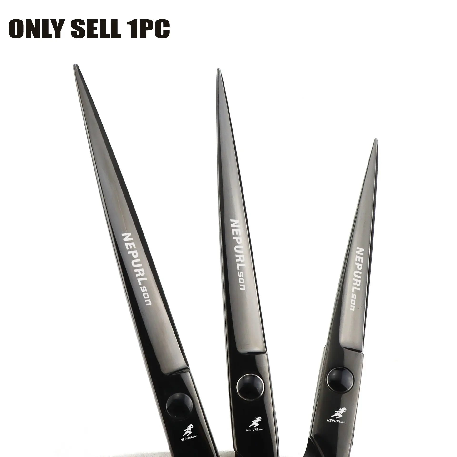 1PC Pointed Black Hair Cutting Scissors Barber Hairdressing Tools, Salon Equipment, NEPURLson Professional Haircut Scissors - 15.24cm Pointed Tail, Texturizing Shears for All Hair Types, Right-Handed Grip, Hair Styling Tool