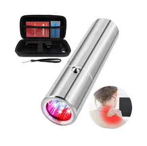 Red Light Therapy Torch Portable Handy Flashlight - Multifunctional Device with Near Infrared Light for Pain Relief, Includes Case and Charging Cable Led