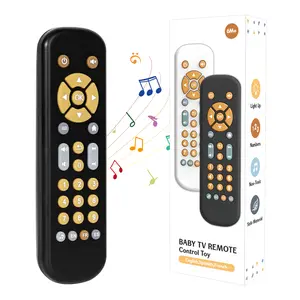 Orzbow Baby Remote Control Toy for 6 Months+ with Music, TV Remote Toy with Realistic Light and Sound - English, French and Spanish for Infant Play Remote Musical Toys, BPA Free, Black