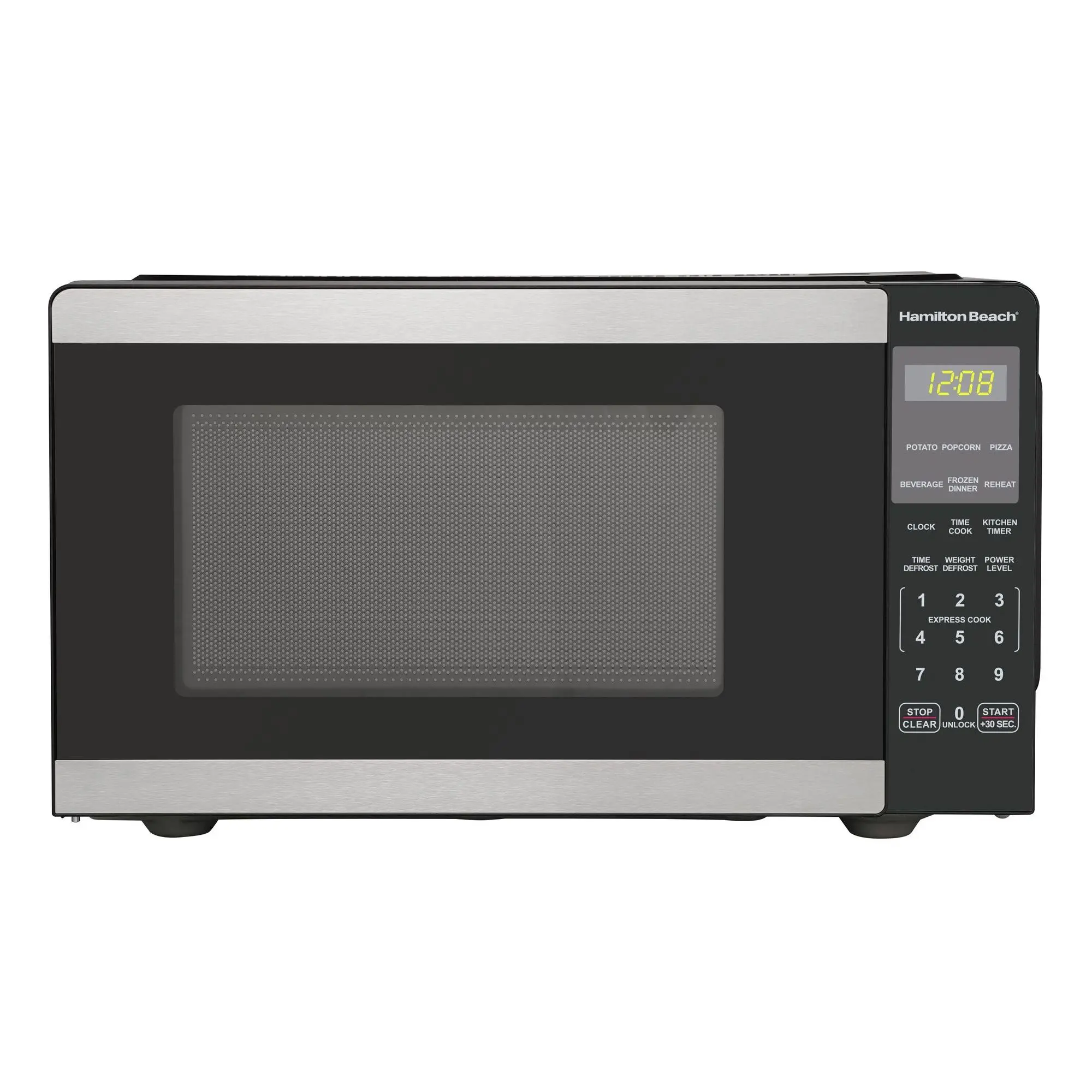 Hamilton Beach 0.9 Cu ft Countertop Microwave Oven, 900 Watts, Stainless Steel, New Hamilton Beach 0.9 Cu ft Countertop Microwave Oven, 900 Watts, Stainless Steel, New