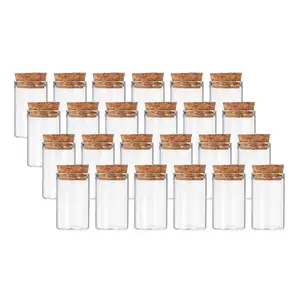 10pcs 5ML Straight Mouth Cork Stopper Wishing Bottle Drift Bottle Glass Bottles Sealed Bottles Control Bottles for DIY Decorations Sealing