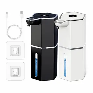 Touchless Smart Soap Dispenser, Automatic Foam/Liquid Soap Dispenser with Adjustable Settings, USB Rechargeable Battery, IPX5 Waterproof, Wall-Mounted Soap Dispenser for Bathroom, Foaming Hand Soap Dispenser