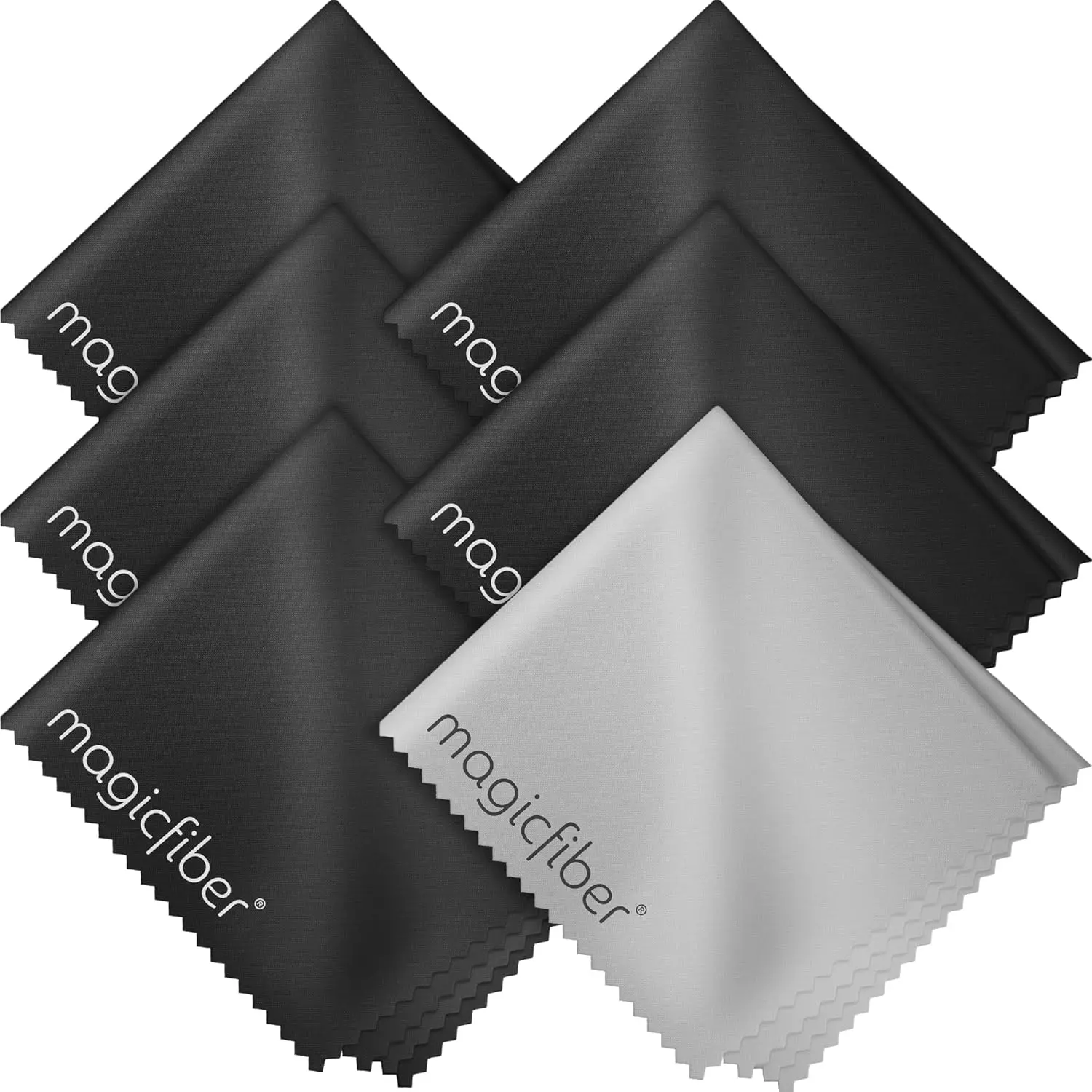 MagicFiber Microfiber Cleaning Cloth 6-Pack - Multi-Surface Cleaner for Eyeglasses, Screens, Electronics & Home Care Needs
