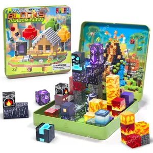 49PCS Magnetic Cubes Set - 3D DIY Puzzle & Adventure Theme, STEM Learning Toys with Iron Box, Unleash Unlimited Imagination, Halloween Gift for Boys & Girls, Creative Puzzle