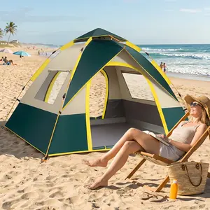 [Go Camping] Instant Cabin Tent 2/3 、3/4Person Portable Waterproof with Removable Canopy, Windproof, and High-Quality Materials Camping Equipment Spacious Interior Wind Resistant Tent camping essentials