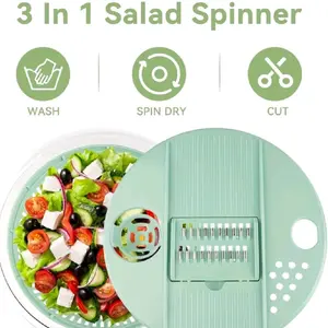 Salad Spinner Large 5L Capacity Easy to Clean Lettuce Spinner with Bowl Vegetable Washer Dishwasher Safe BPA Free 5.3 Quart Ideal for Vegetables and Fruits