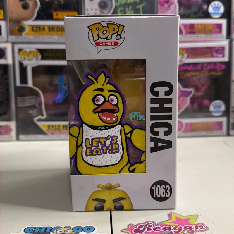 Funko Pop Vinyl Figure Custom Art By Reagan Taylors FNAF Chica 1063