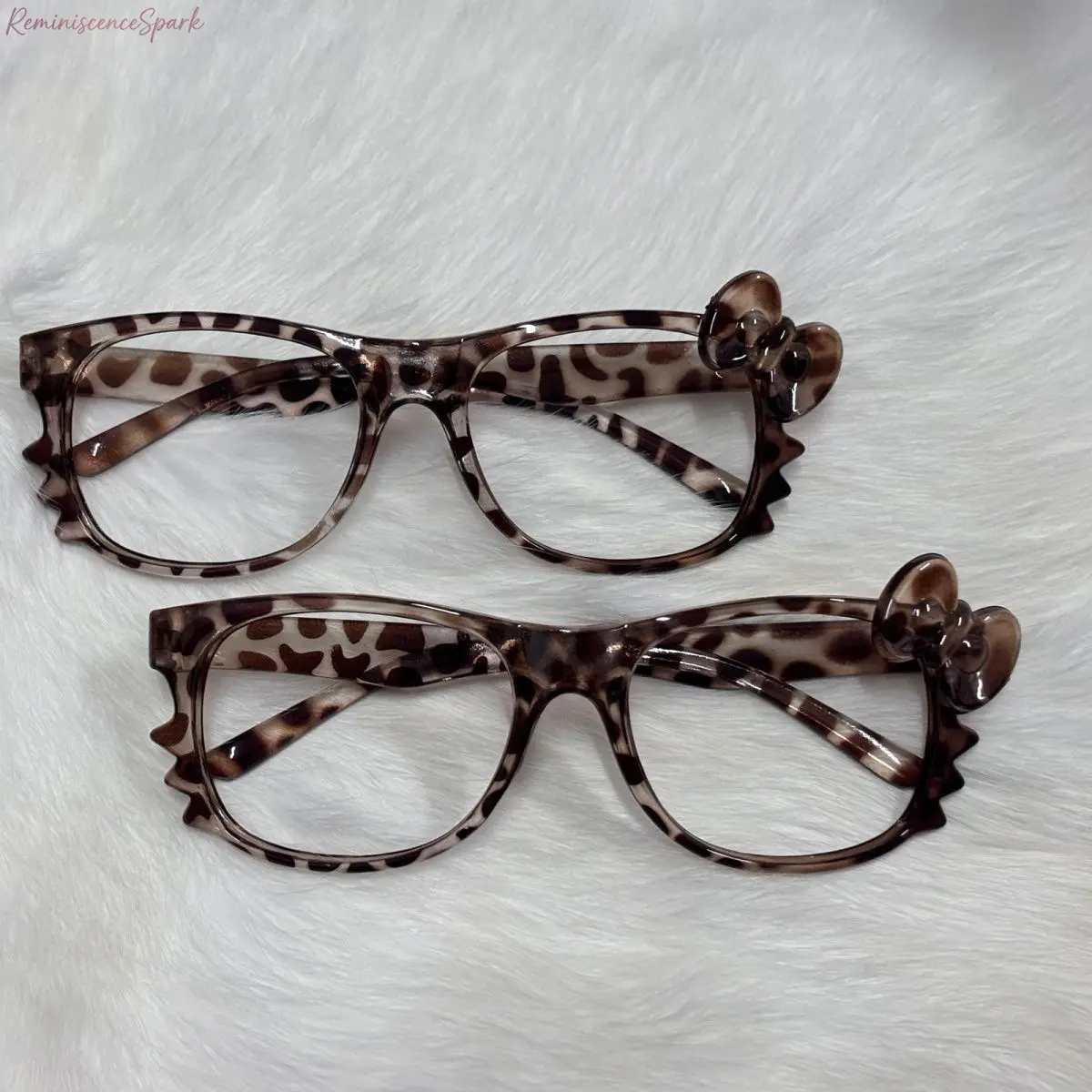 2-Pack Kawaii Y2K Cat Leopard Print Glasses for Women | Trendy Cartoon Nerd Frame | Cute Fashion Decorative Eyewear | Ideal Gift for Mother's Day & Female Holidays | Perfect for Daily Street Style, Back to School & Y2K Aesthetic Outfits