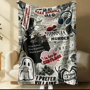 Dark romantic printed pattern blanket, suitable for all seasons, suitable for beds, sofas, cars, room decorations, and gifts, suitable for adults