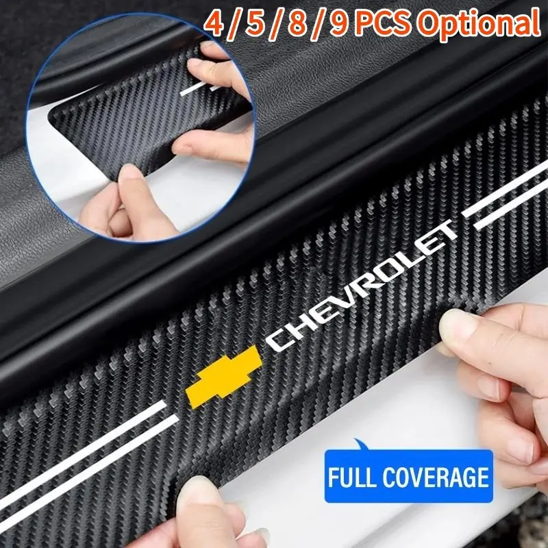 Door Sill Protector Strips for Chevrolet Car, Anti-Scratch, Wear-Resistant, Coverage, Fits Malibu/Equinox/Suburban/Camaro, Exterior Decorative Accessories