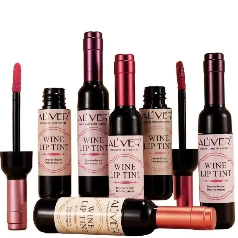 ALIVER 6pcs 1rd Lip Tint Lipstick Set - Long-Lasting Matte Waterproof Cosmetic, Moisturizing Sparkly Lip Care, Easy-Cleaning Option for All Skin Types, Moisturize, Multi-Pack, Hydrate, Sparkly Makeup, Adults, Cruelty Free, Liquid Lip, Anti-Fade sohochic