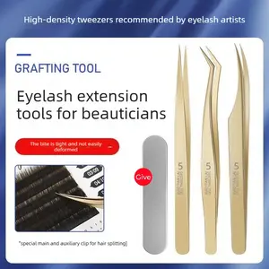 1/3PCS is equipped with a travel storage box, professional level, with storage box, eyelash artist, grafting, false eyelash forceps, elbow, blackhead removal, golden feather clip, high-precision eyelash tools, complete set