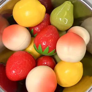 Fruit Shaped LIP SCRUB // Exfoliating //  Shaped Like Fruit // Strawberry // Pear // Lemonade // Peach